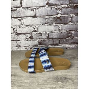 Reef Cushion Bounce Vista TX Tie Dye Blue Slides Sandals Women’s Sz 9M US/40EU